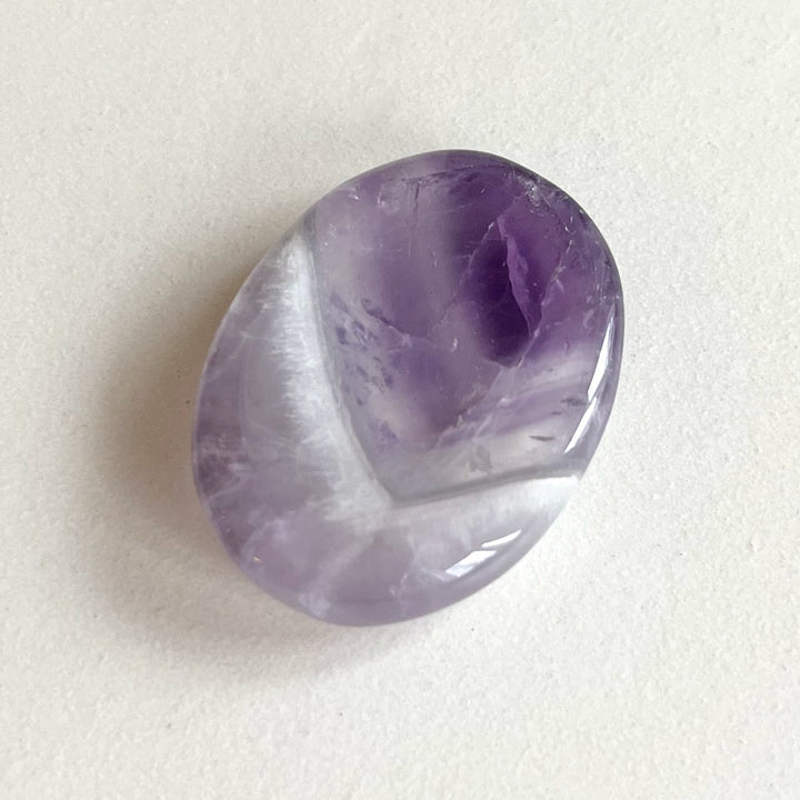 Chevron-amethyst - worry stone