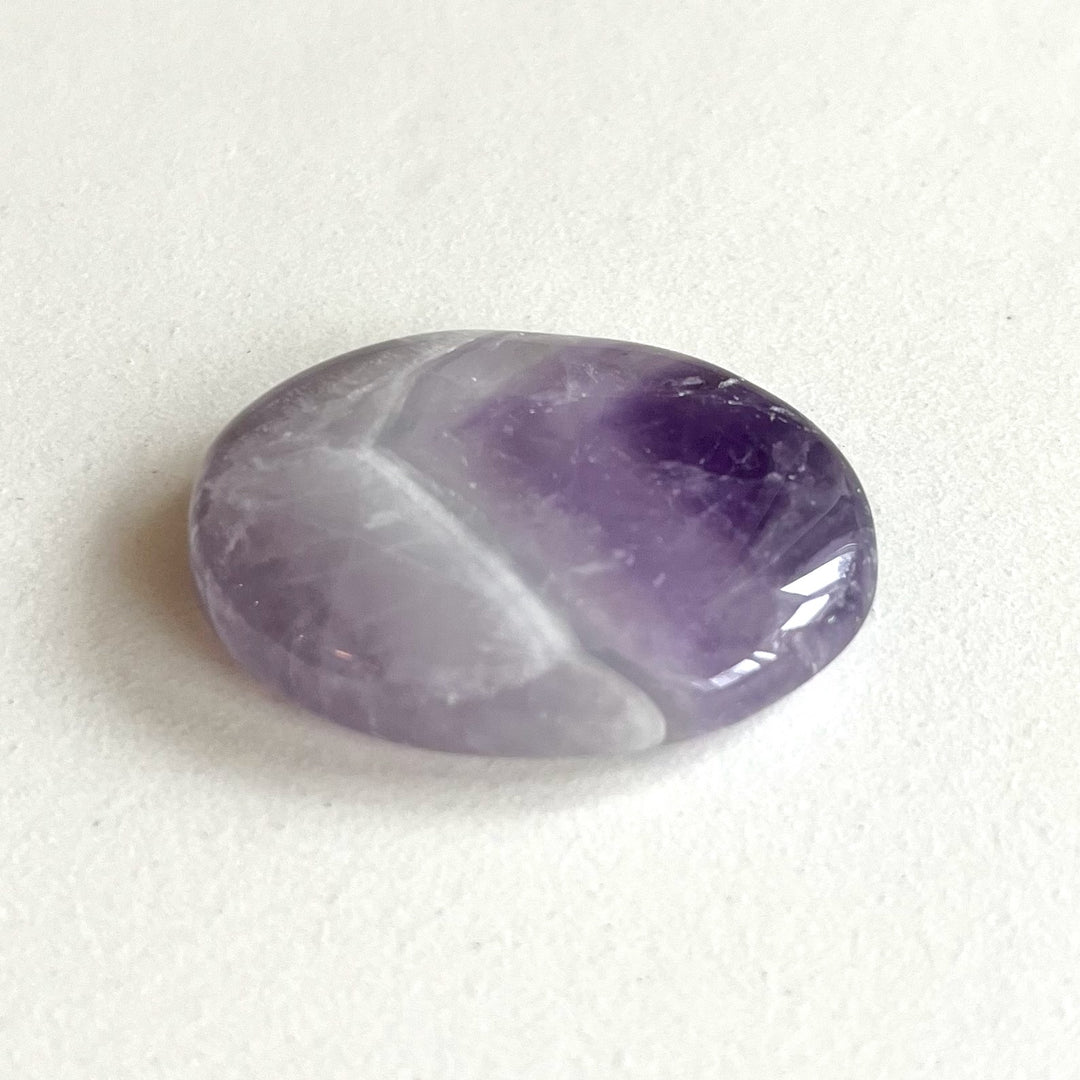 Chevron-amethyst - worry stone