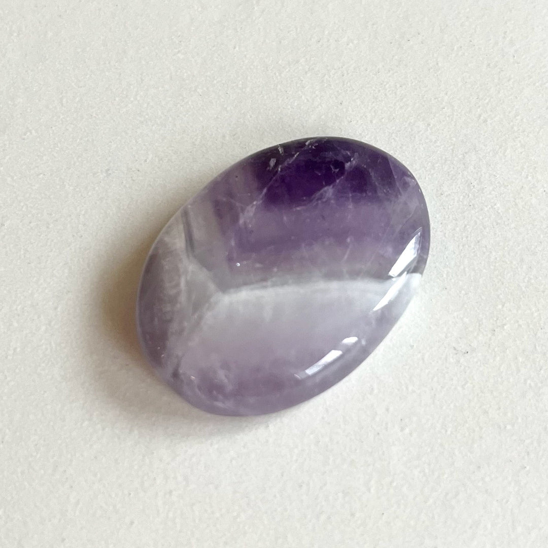 Chevron-amethyst - worry stone