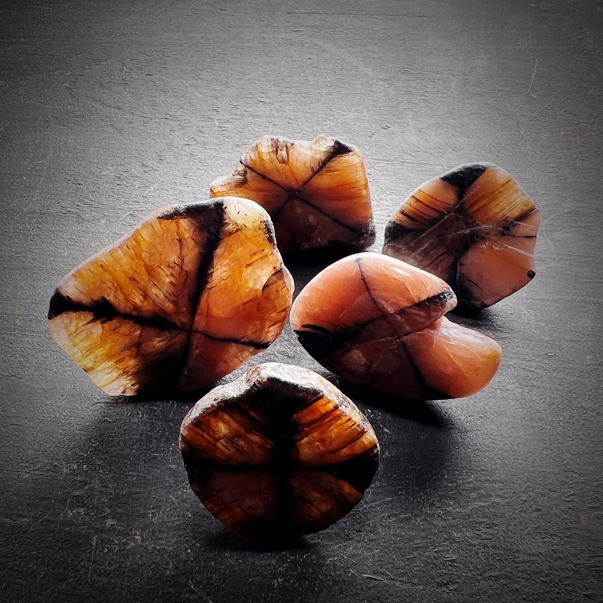 Chiastolite set of 5 pieces.