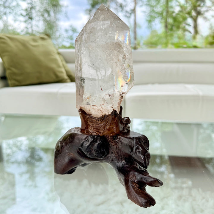 Large Garden Quartz on Stand – STUNNING unique Specimen!
