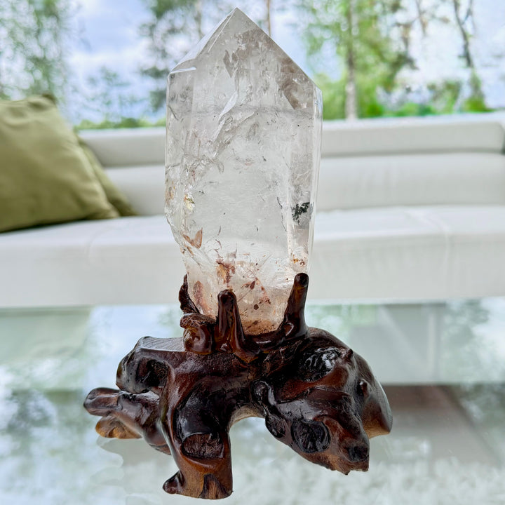 Large Garden Quartz on Stand – STUNNING unique Specimen!
