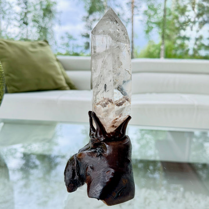 Large Garden Quartz on Stand – STUNNING unique Specimen!