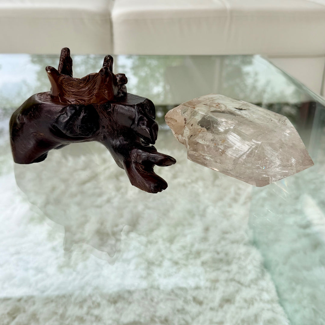 Large Garden Quartz on Stand – STUNNING unique Specimen!