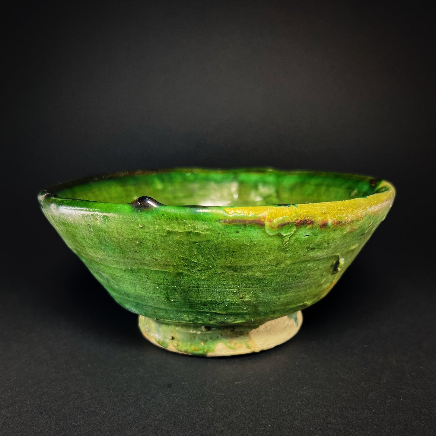 Tamegroute ritual bowl, moss green