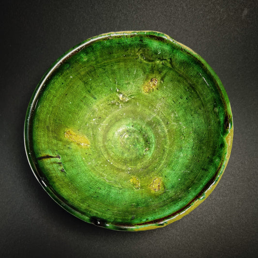Tamegroute ritual bowl, moss green