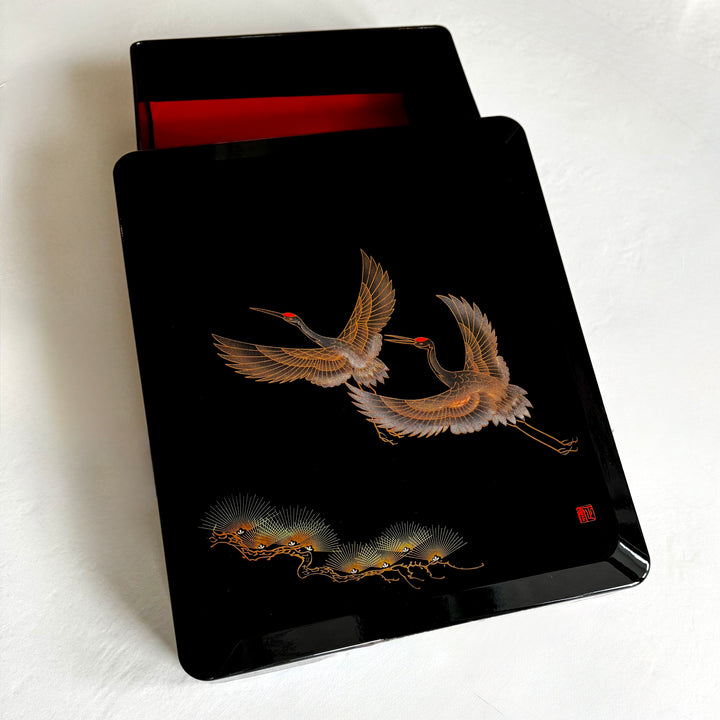 Upea japanilainen lakattu Fubako (文箱) laatikko