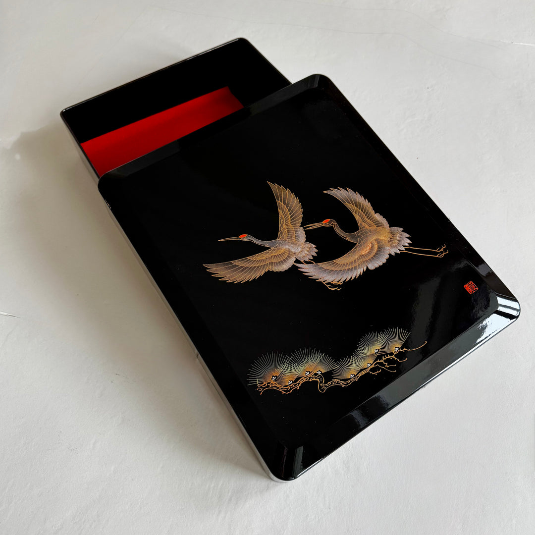 Upea japanilainen lakattu Fubako (文箱) laatikko