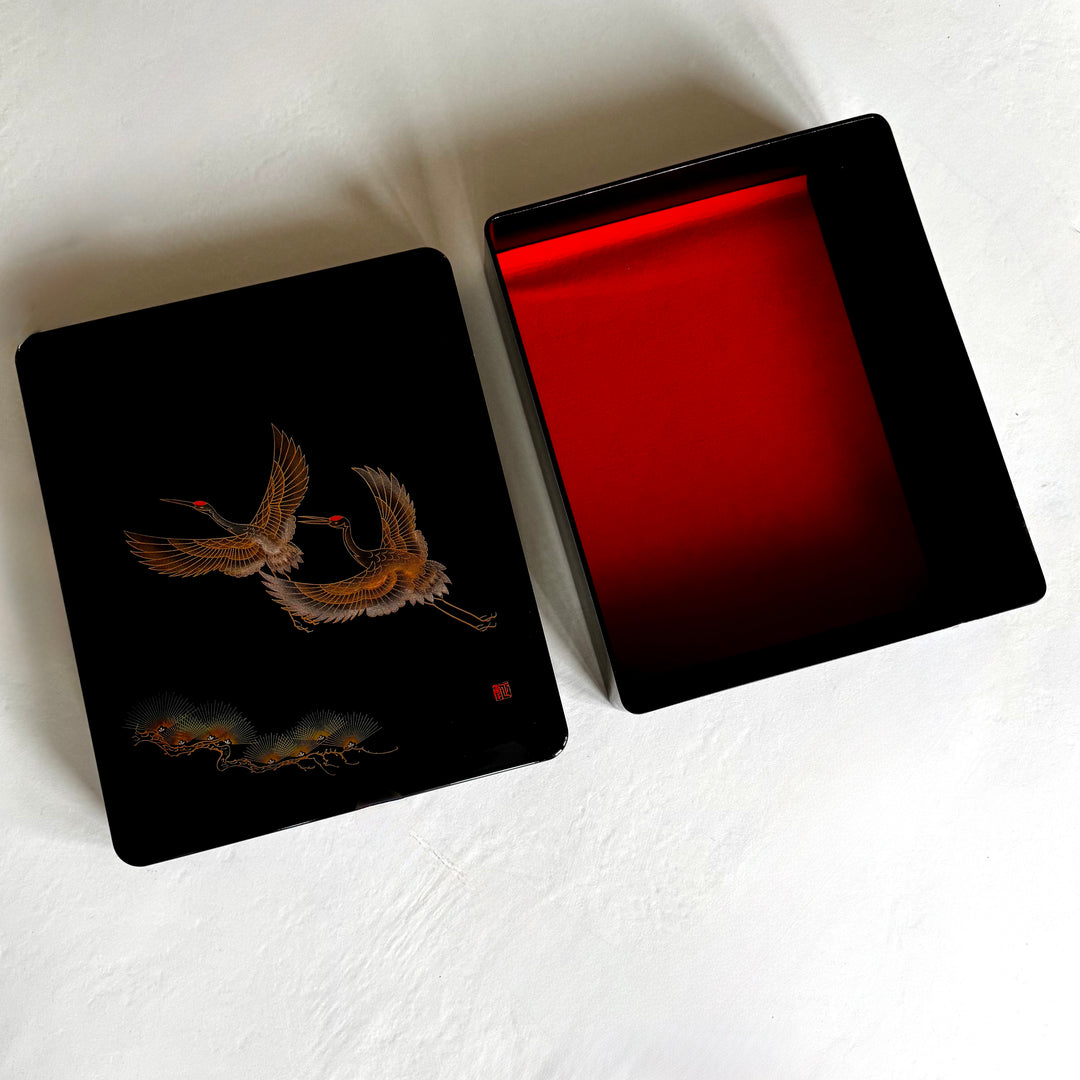 Upea japanilainen lakattu Fubako (文箱) laatikko