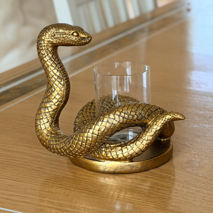 Golden Serpent Candle holder
