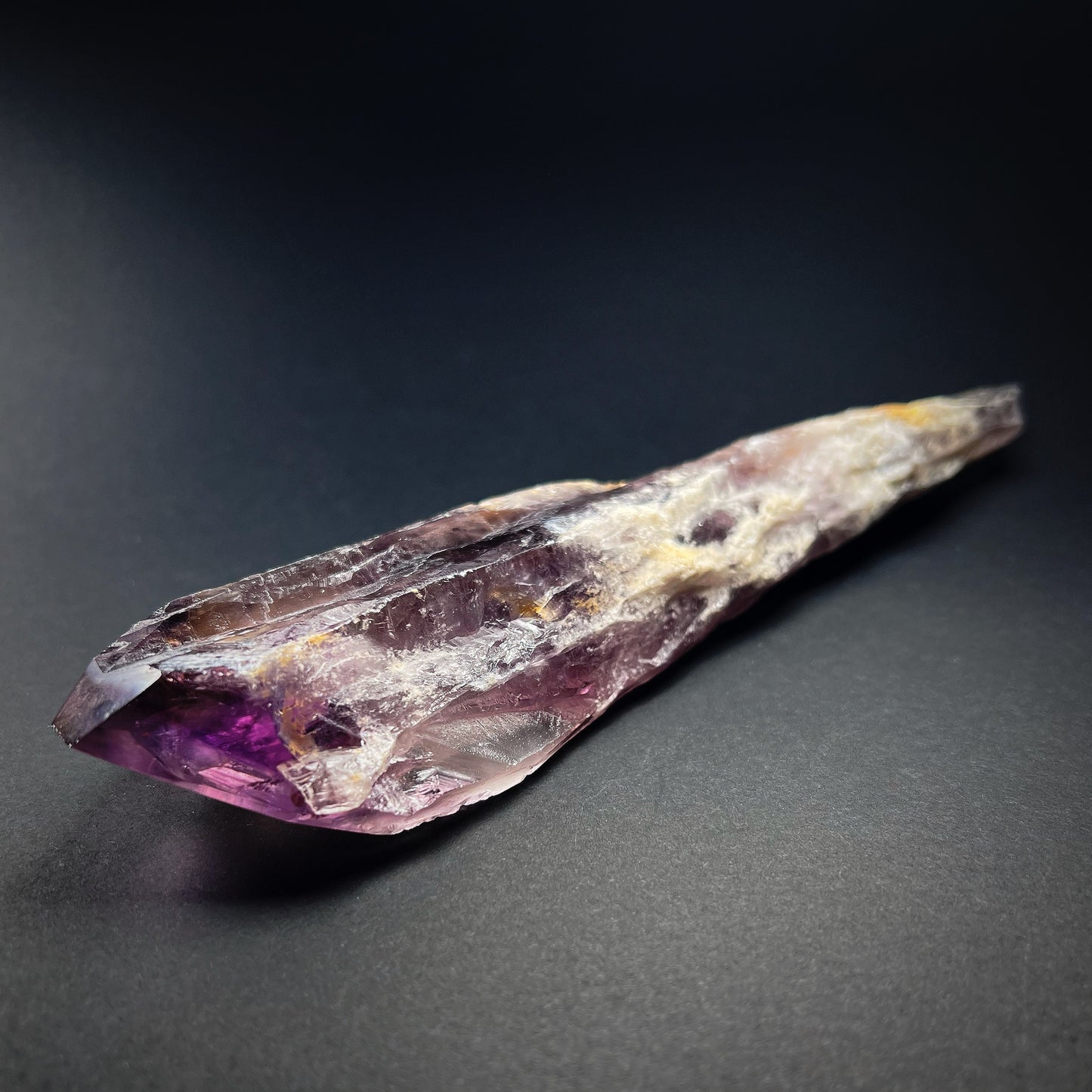 Amethyst wand, one big piece of single amethyst crystal wand.