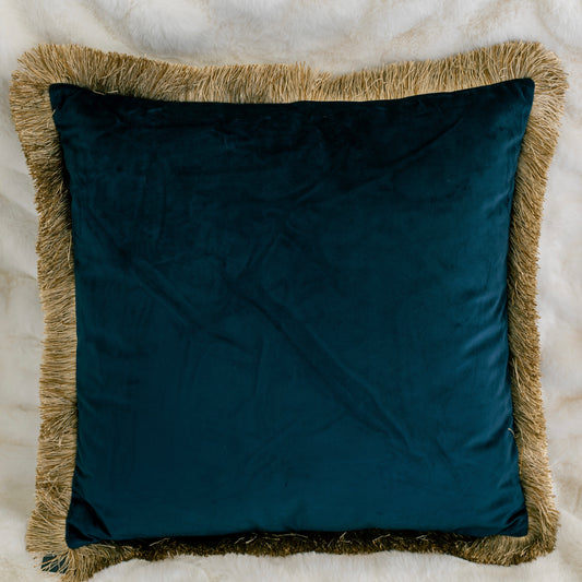 Velvet pillow, blue