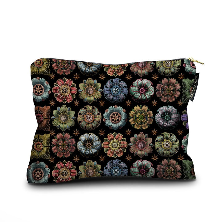 Rosettes velvet pouch