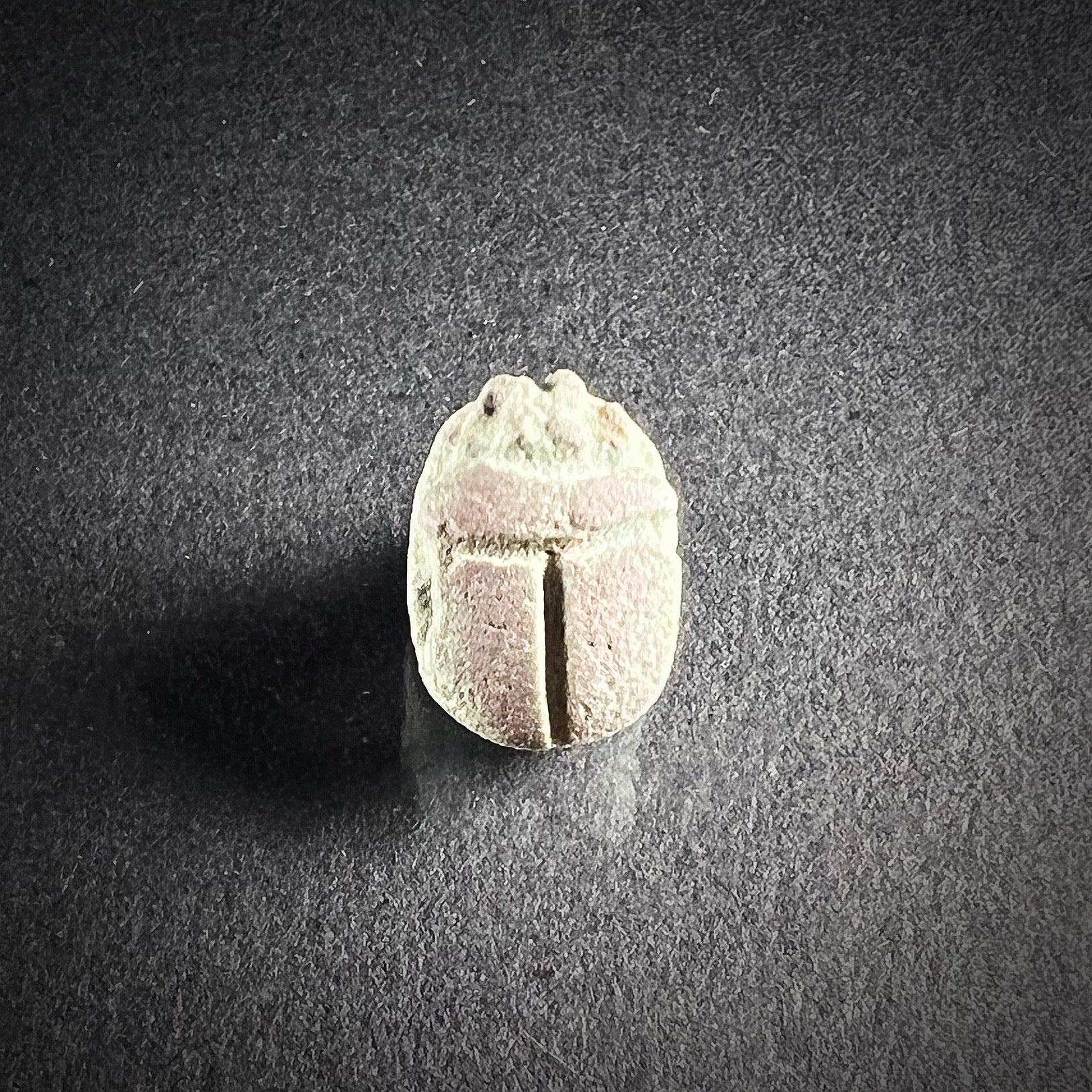 Ancient scarab of faience - top view