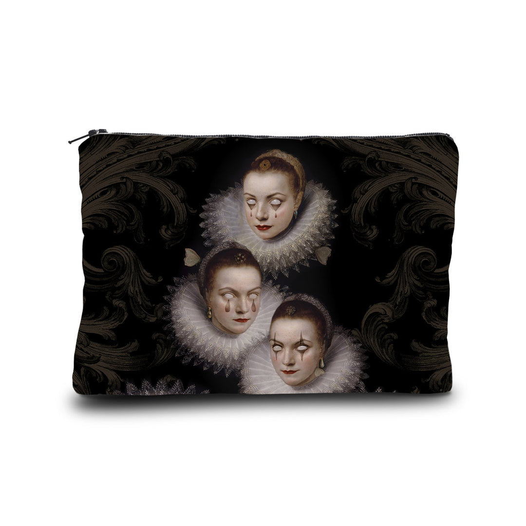 Voglio Bene -lompakko, takapuoli, kuviona Sororité, erilainen painatus etupuoleen verrattuna. - Voglio Bene wallet, back view, featuring Sororité, with a motif different from the front.