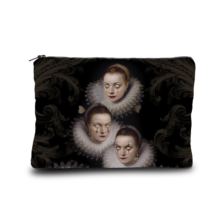 Voglio Bene -lompakko, takapuoli, kuviona Sororité, erilainen painatus etupuoleen verrattuna. - Voglio Bene wallet, back view, featuring Sororité, with a motif different from the front.