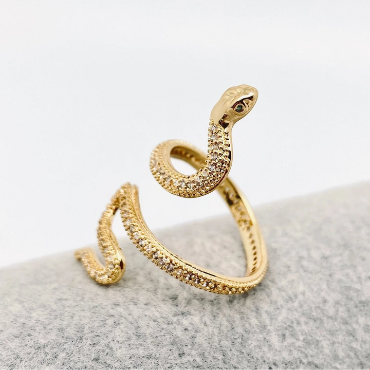 Käärmesormus - kullattu