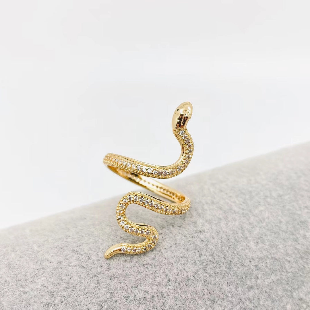 Käärmesormus - kullattu