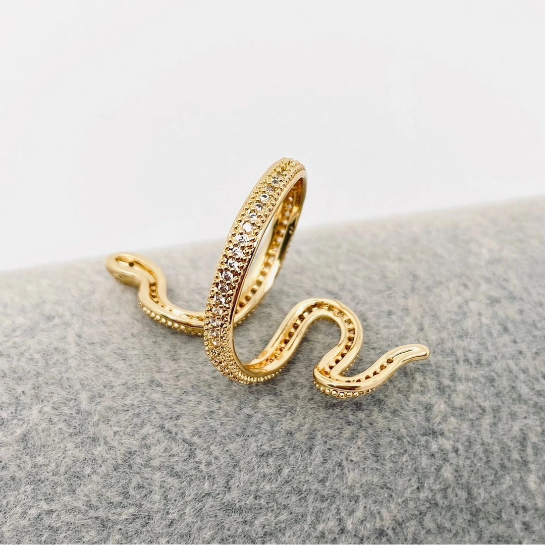 Käärmesormus - kullattu