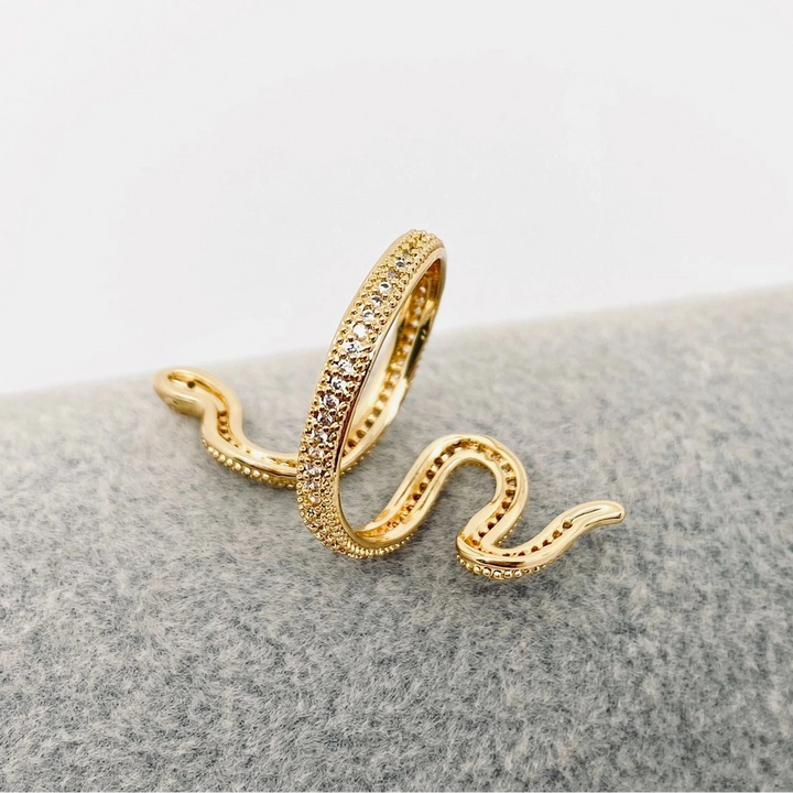 Käärmesormus - kullattu