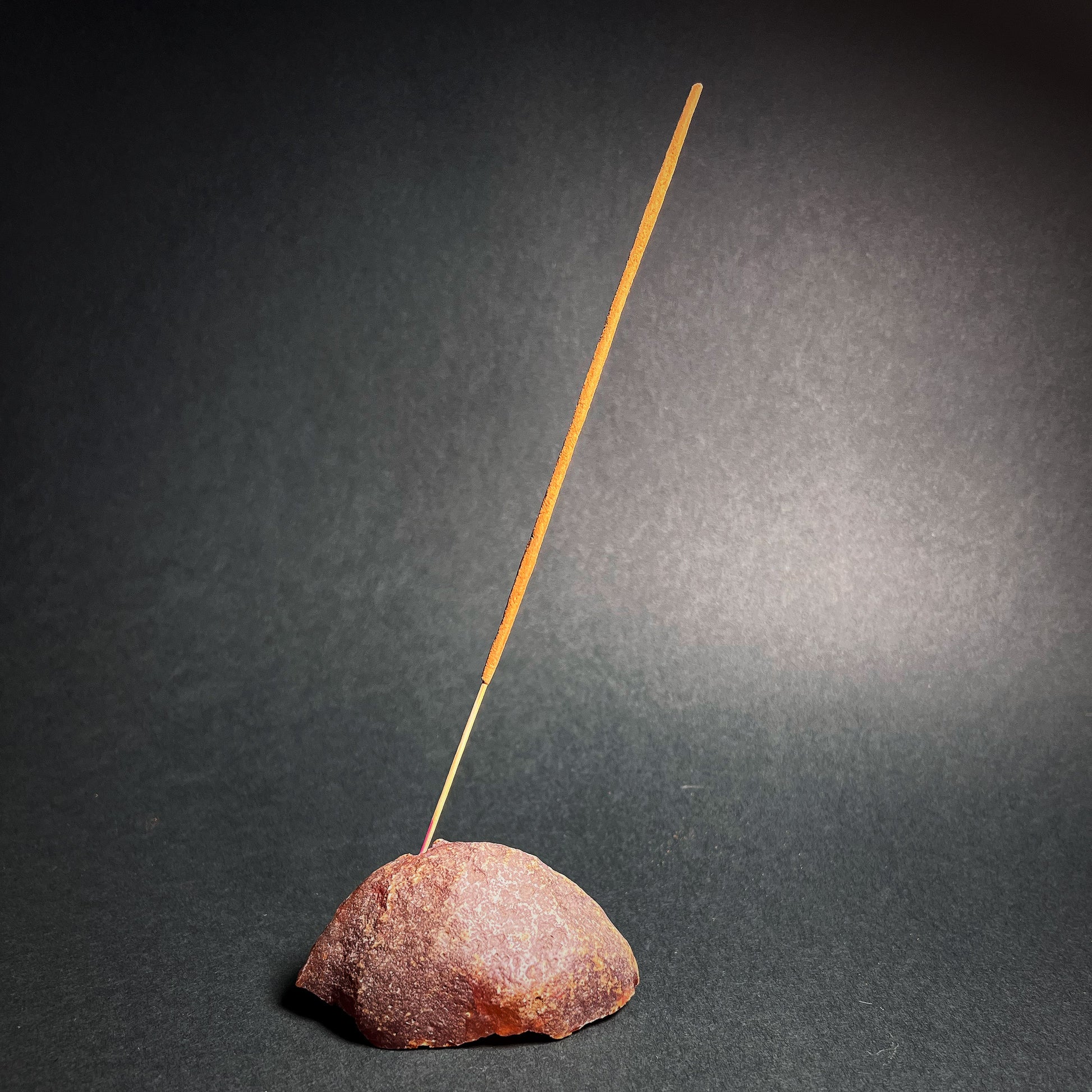 Incense stick stand from raw Carnelian.
