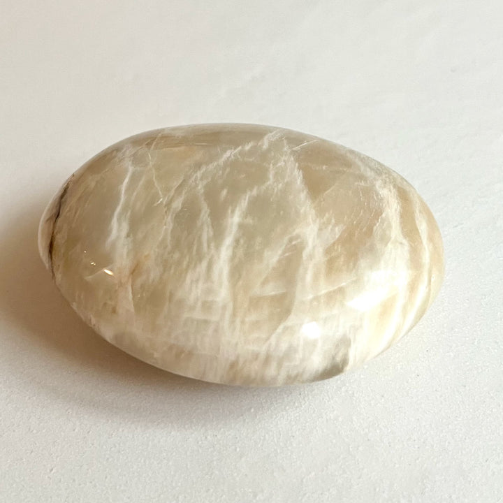 White moonstone - palm stone, Stone of Peace