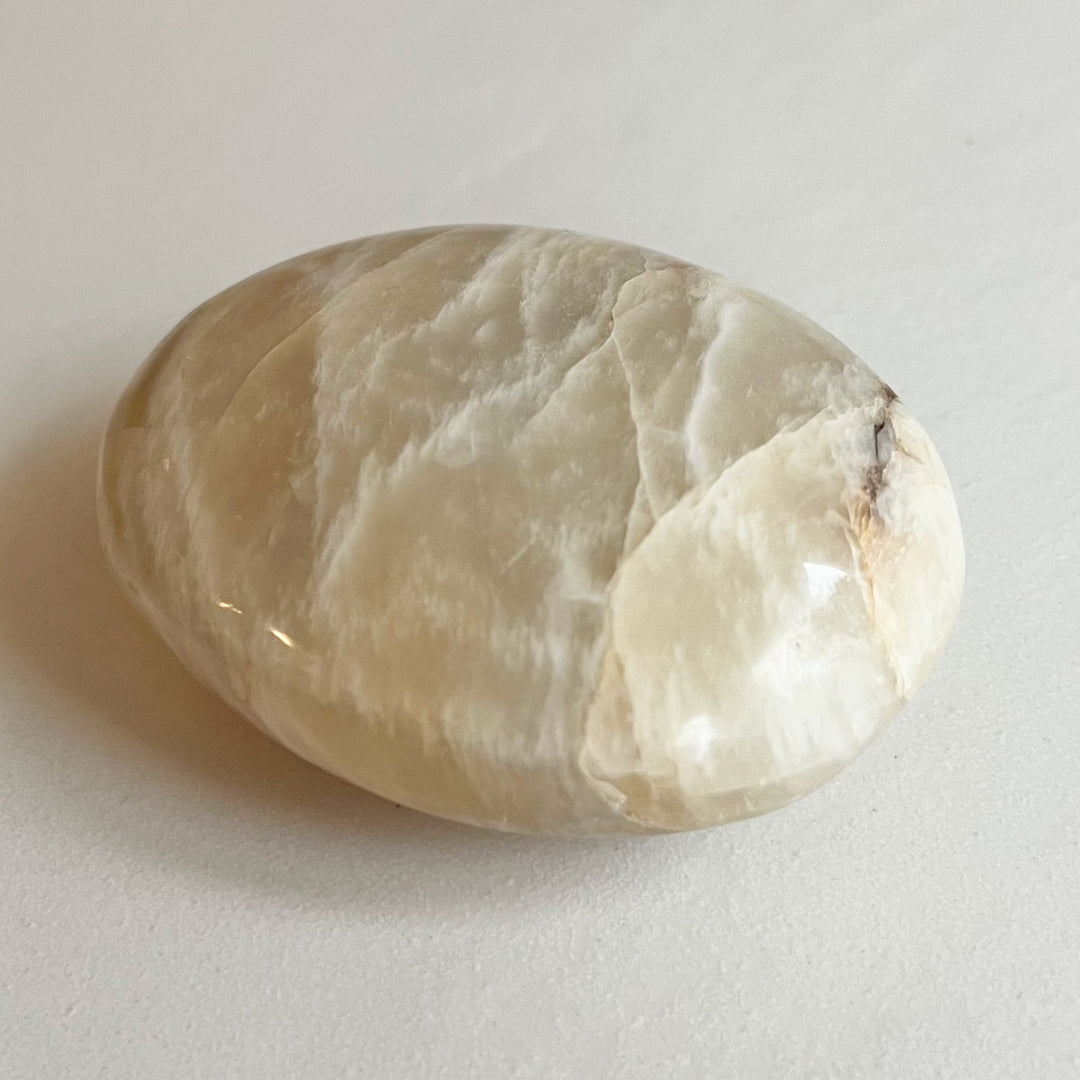 White moonstone - palm stone, Stone of Peace